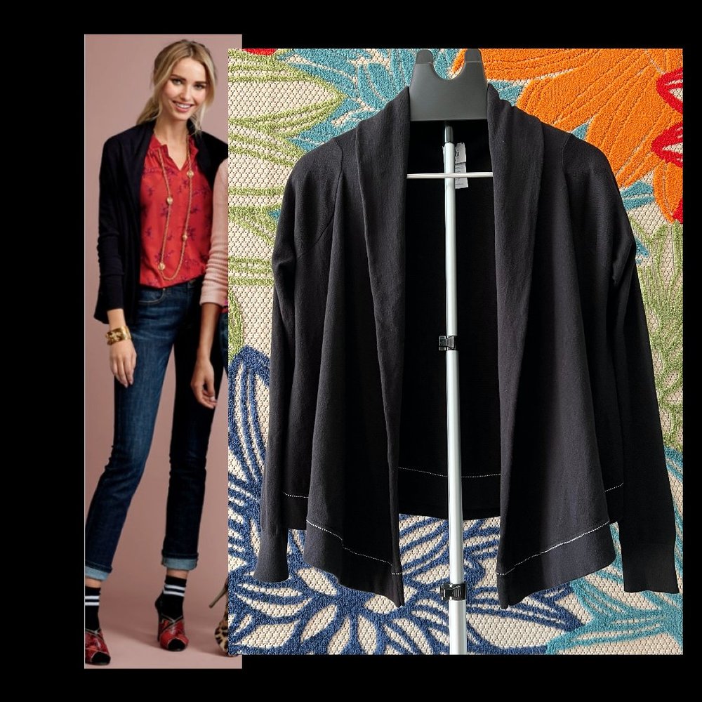 CAbi Winsome Sweater #3355 - Soft  Open Cardigan in Black - M